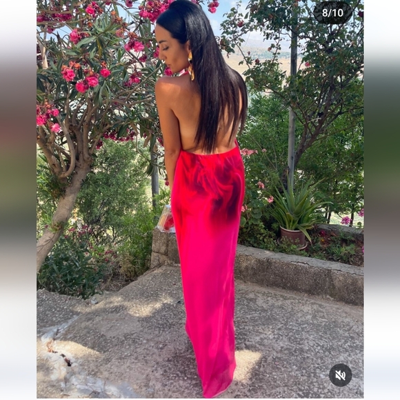 ZARA MAXI HALTER DRESS size L - Picture 13 of 14